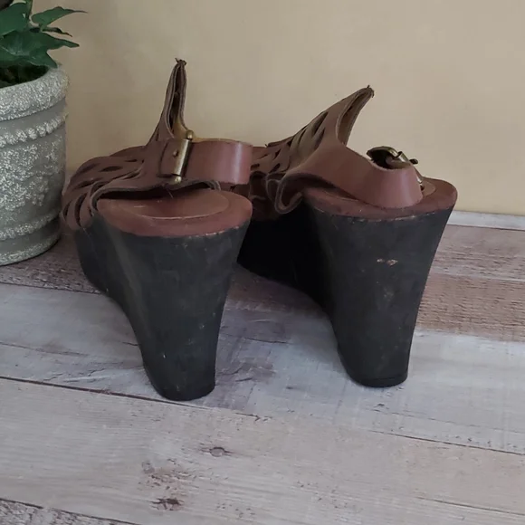 Nine west leather wedge sandal - Picture 4 of 8